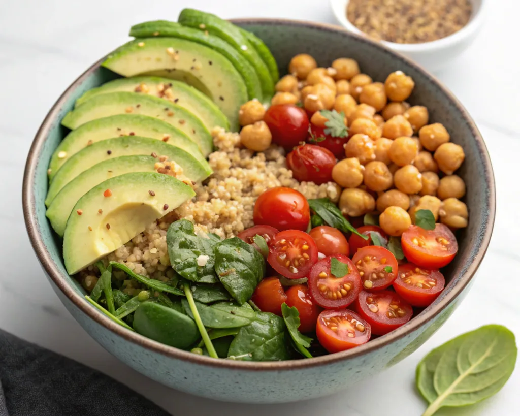 high protein vegan salad