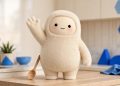 Muse mascot in a studio hero shot with a wooden spoon