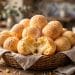 Golden Brazilian pao de queijo cheese bread puffs