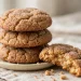 Chai snickerdoodle cookies stacked on a plate