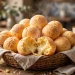 Golden Brazilian pao de queijo cheese bread puffs