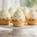 Vanilla cupcakes with swirled buttercream frosting