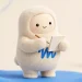 Muse mascot with a blank notepad and pencil